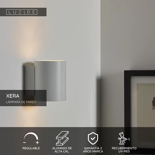 Lucide XERA - Lámpara de pared - Ø 8 cm - 1xG9 - Blanco - USP